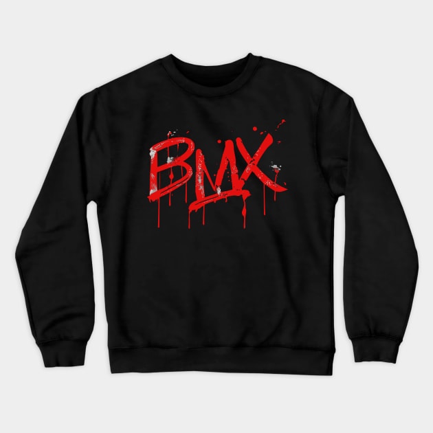 Distressed BMX Grunge for Men Women Kids and Bike Riders Crewneck Sweatshirt by Vermilion Seas